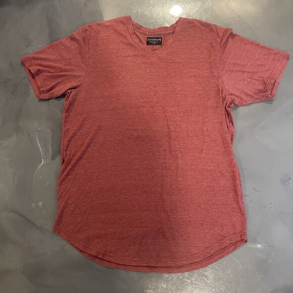 GoodLife T-Shirt Mens XL Heathered Red V Neck Pullover Short Sleeve USA Cotton - Picture 1 of 6
